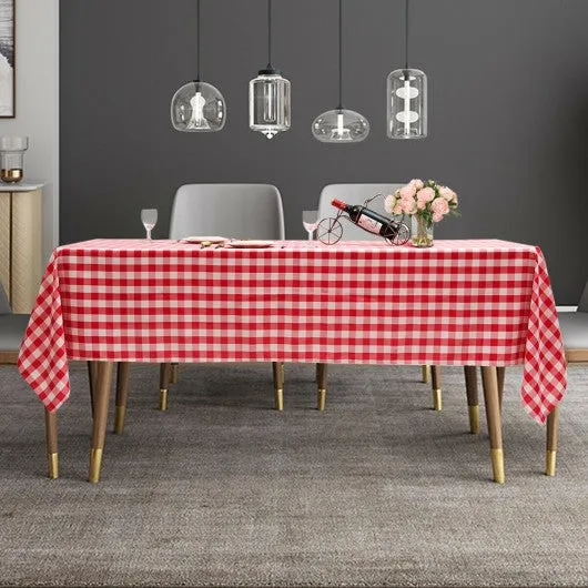 10 Pcs 60" x 126" Rectangular Polyester Party Tablecloth-Red