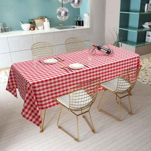 10 Pcs 60" x 126" Rectangular Polyester Party Tablecloth-Red