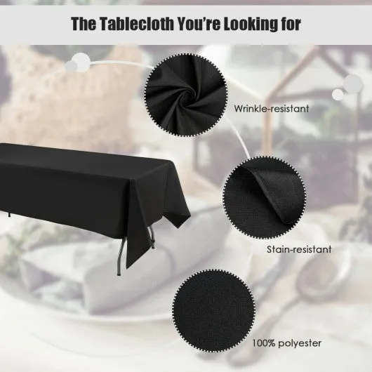 10 pcs 90" x 156" Rectangle Polyester Tablecloth-Black