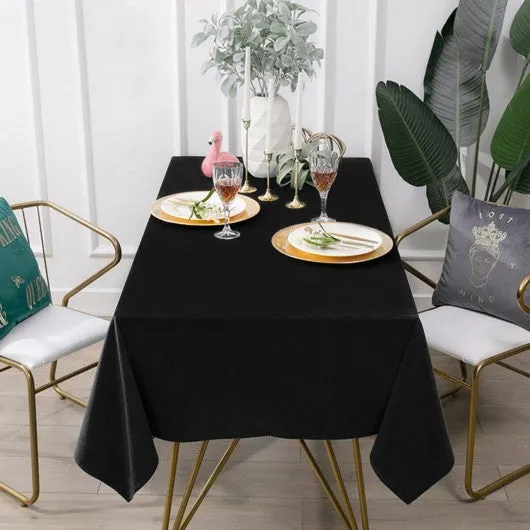 10 pcs 90" x 156" Rectangle Polyester Tablecloth-Black