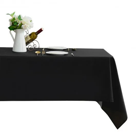 10 pcs 90" x 156" Rectangle Polyester Tablecloth-Black