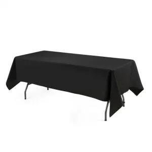 10 pcs 90" x 156" Rectangle Polyester Tablecloth-Black