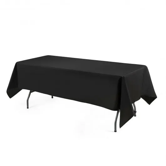 10 pcs 90" x 156" Rectangle Polyester Tablecloth-Black