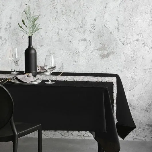 10 pcs 90" x 156" Rectangle Polyester Tablecloth-Black