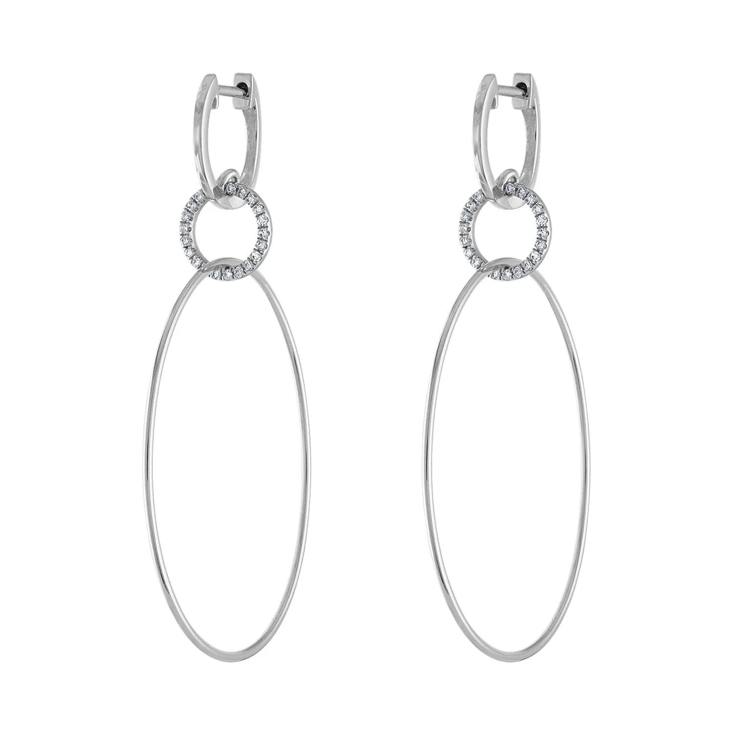 14KT GOLD DIAMOND CIRCLE HUGGIE EARRING