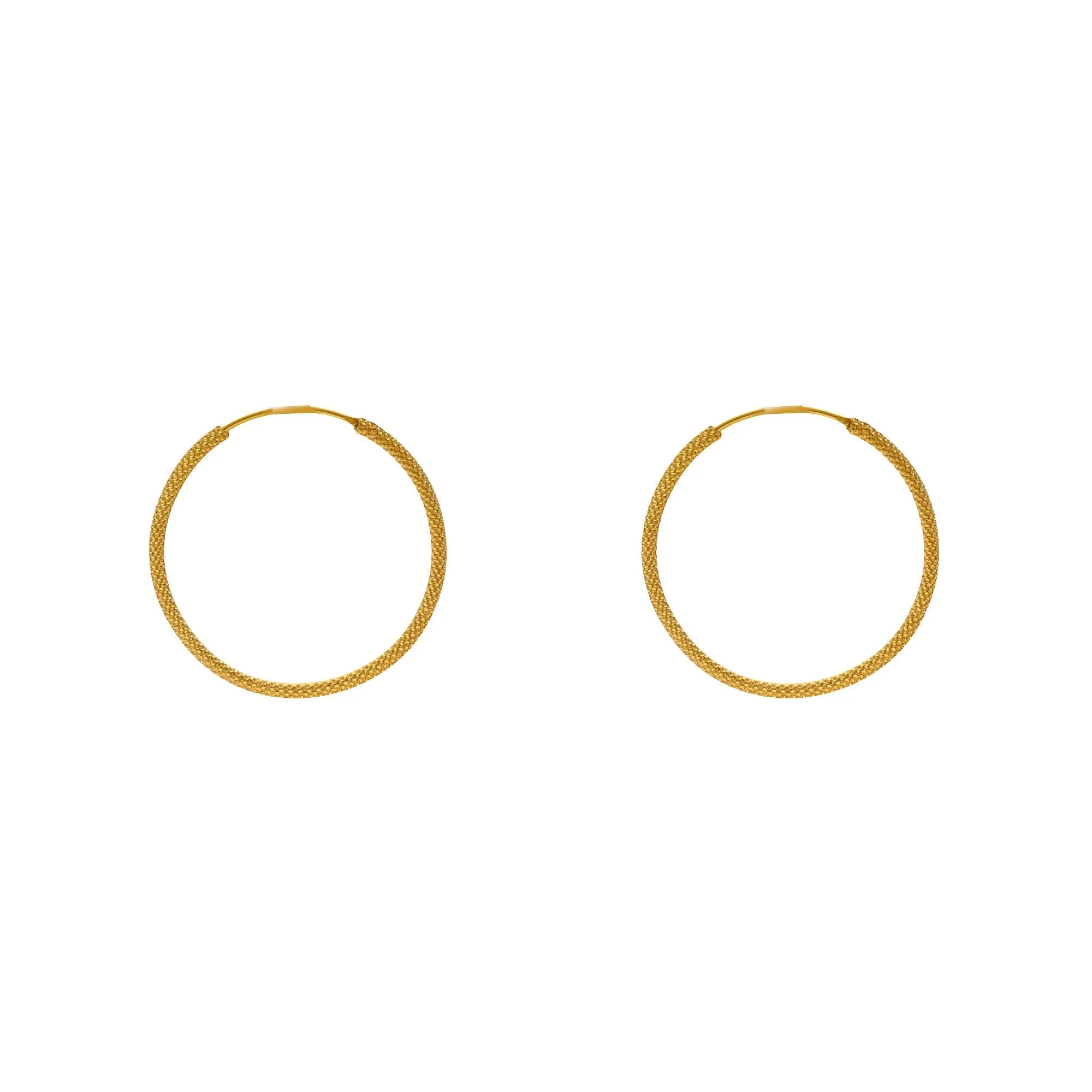 22K Yellow Thin Hoop Earrings (2.9 gms)