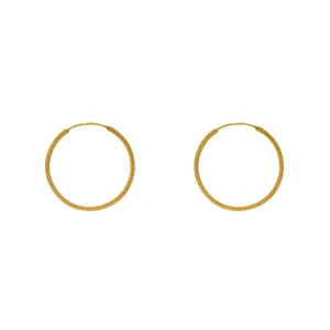 22K Yellow Thin Hoop Earrings (2.9 gms)