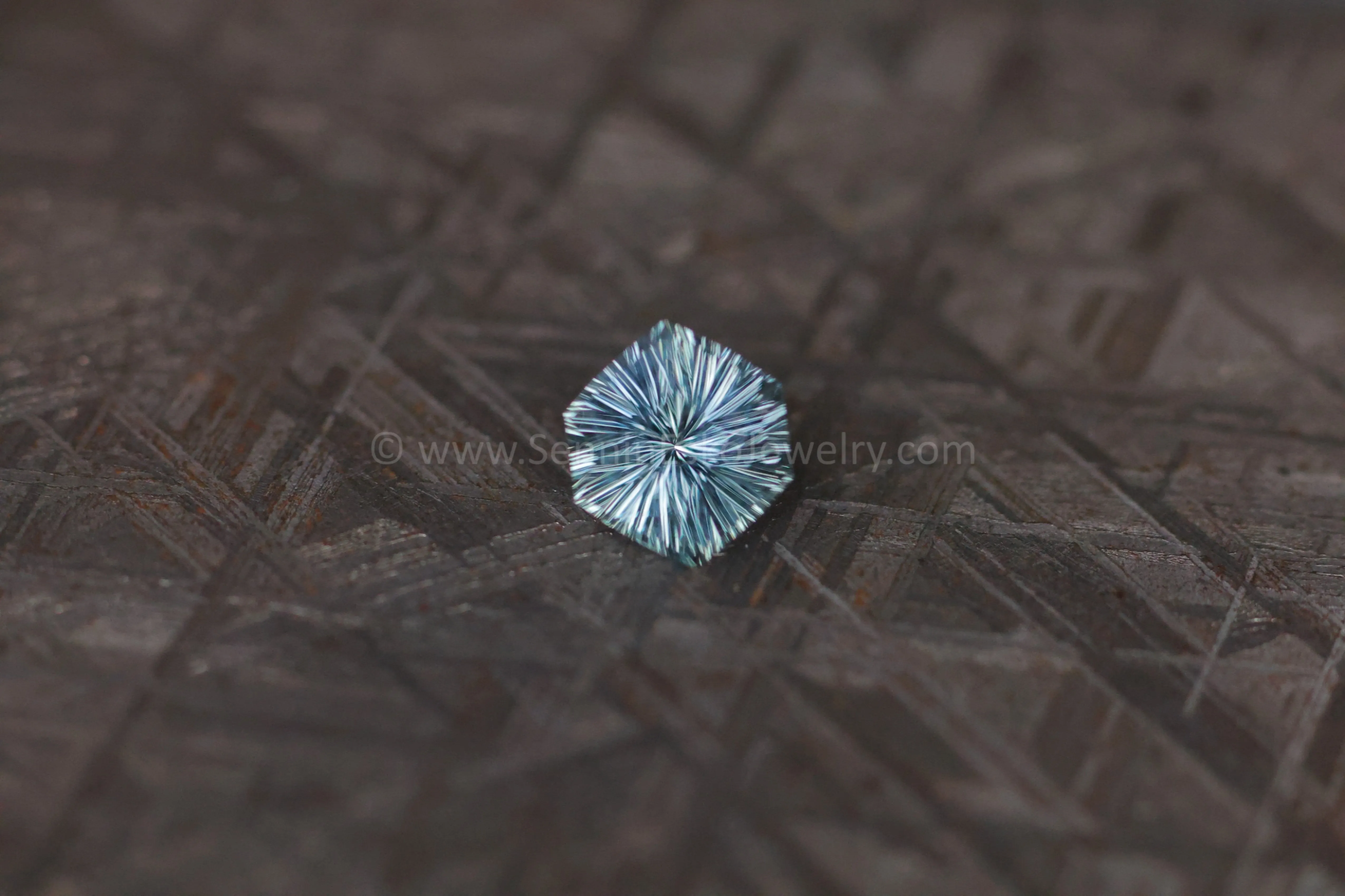 2ct Steely Teal Montana Sapphire Hexagon - 8.7x7.7mm - Galaxy Cut