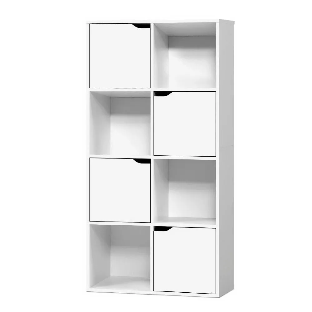 8-Cube Display Shelf with Doors, White - Artiss