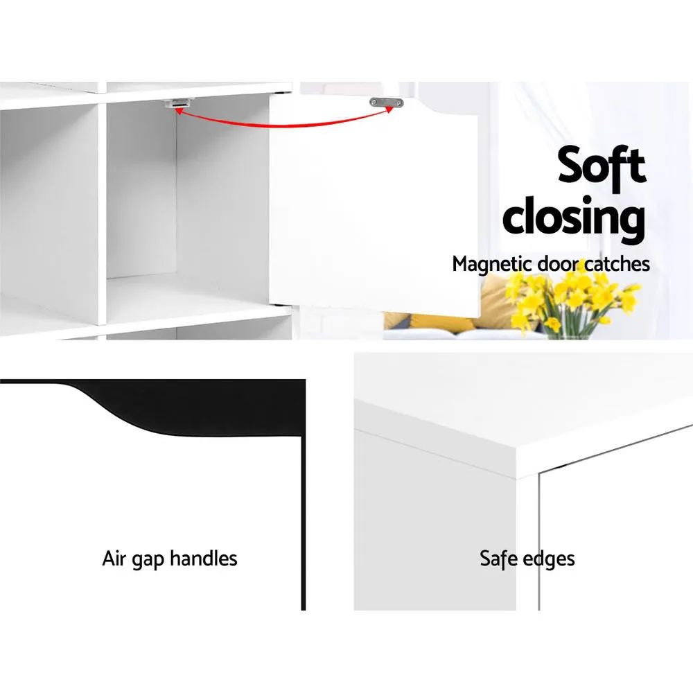 8-Cube Display Shelf with Doors, White - Artiss