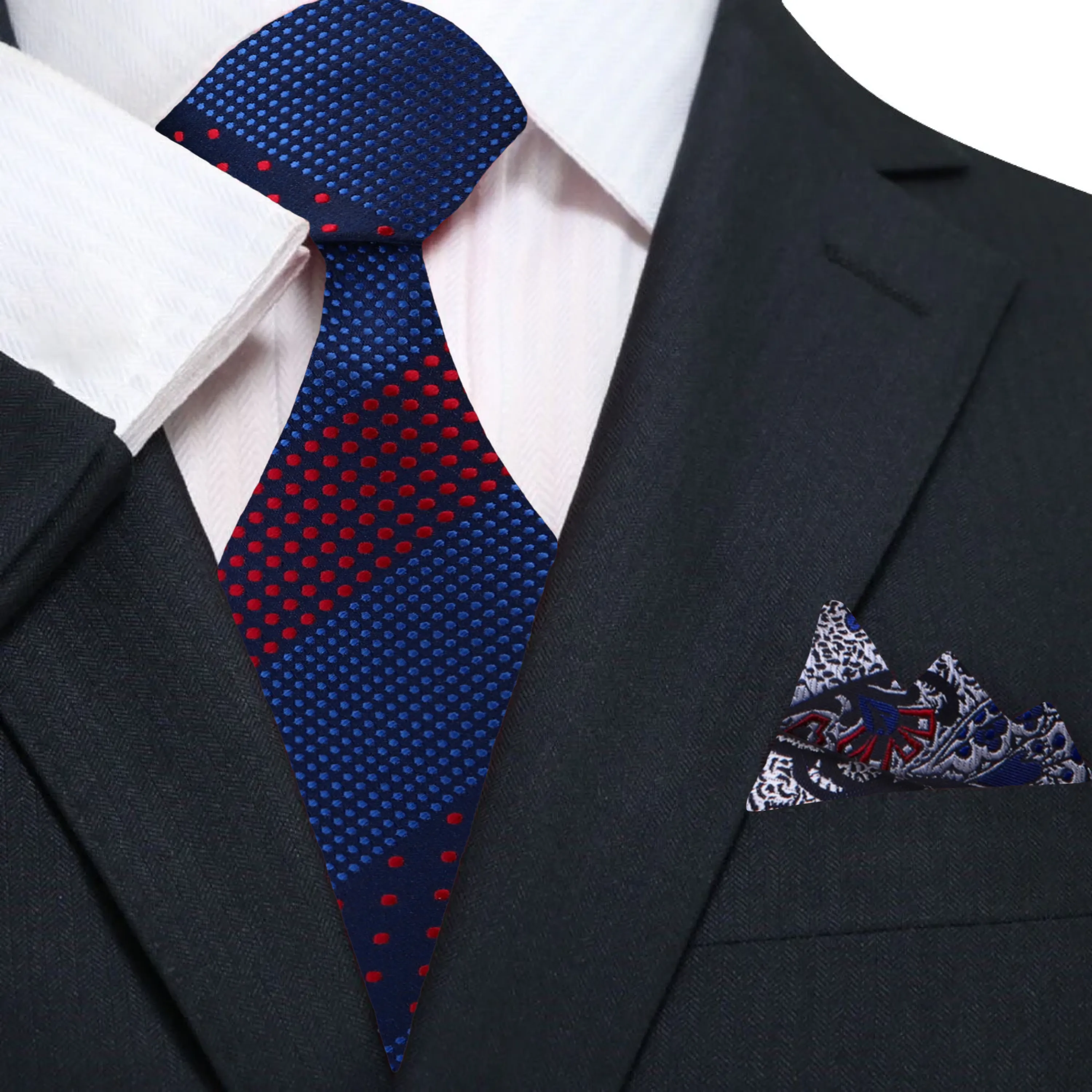 Accolades Blue & Red Polka Necktie