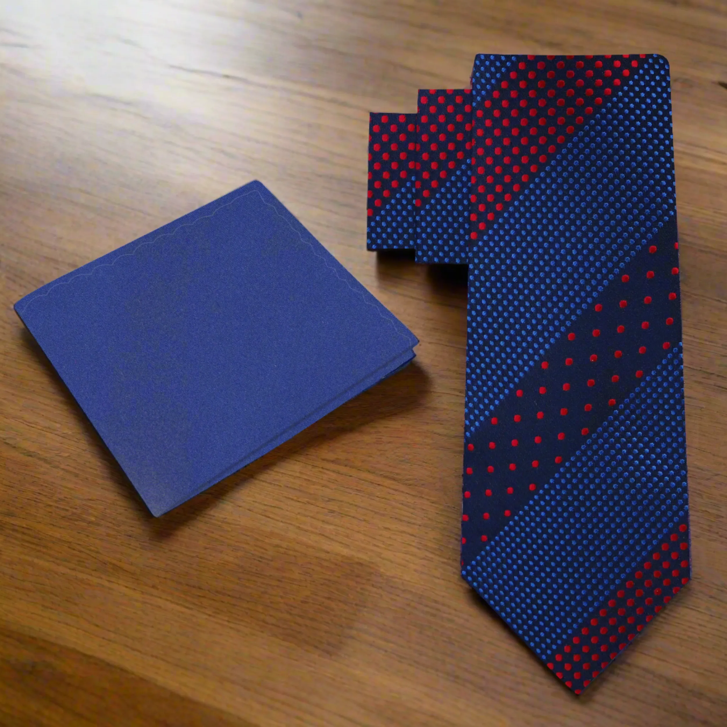 Accolades Blue & Red Polka Necktie