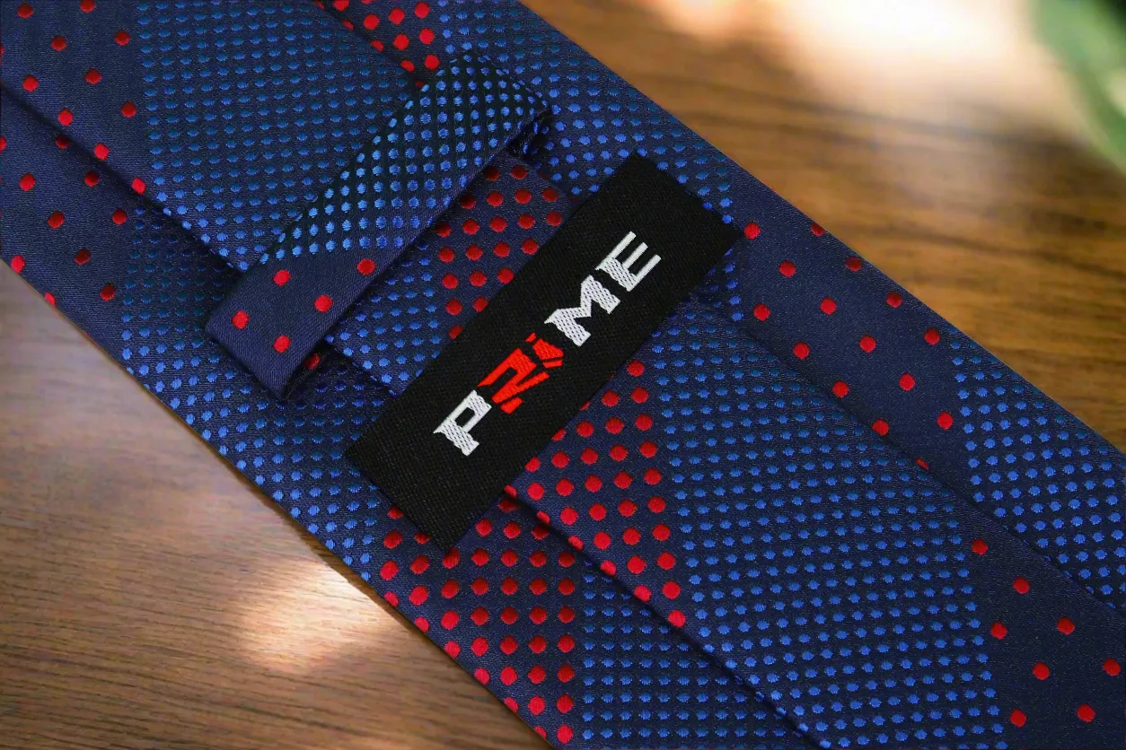 Accolades Blue & Red Polka Necktie