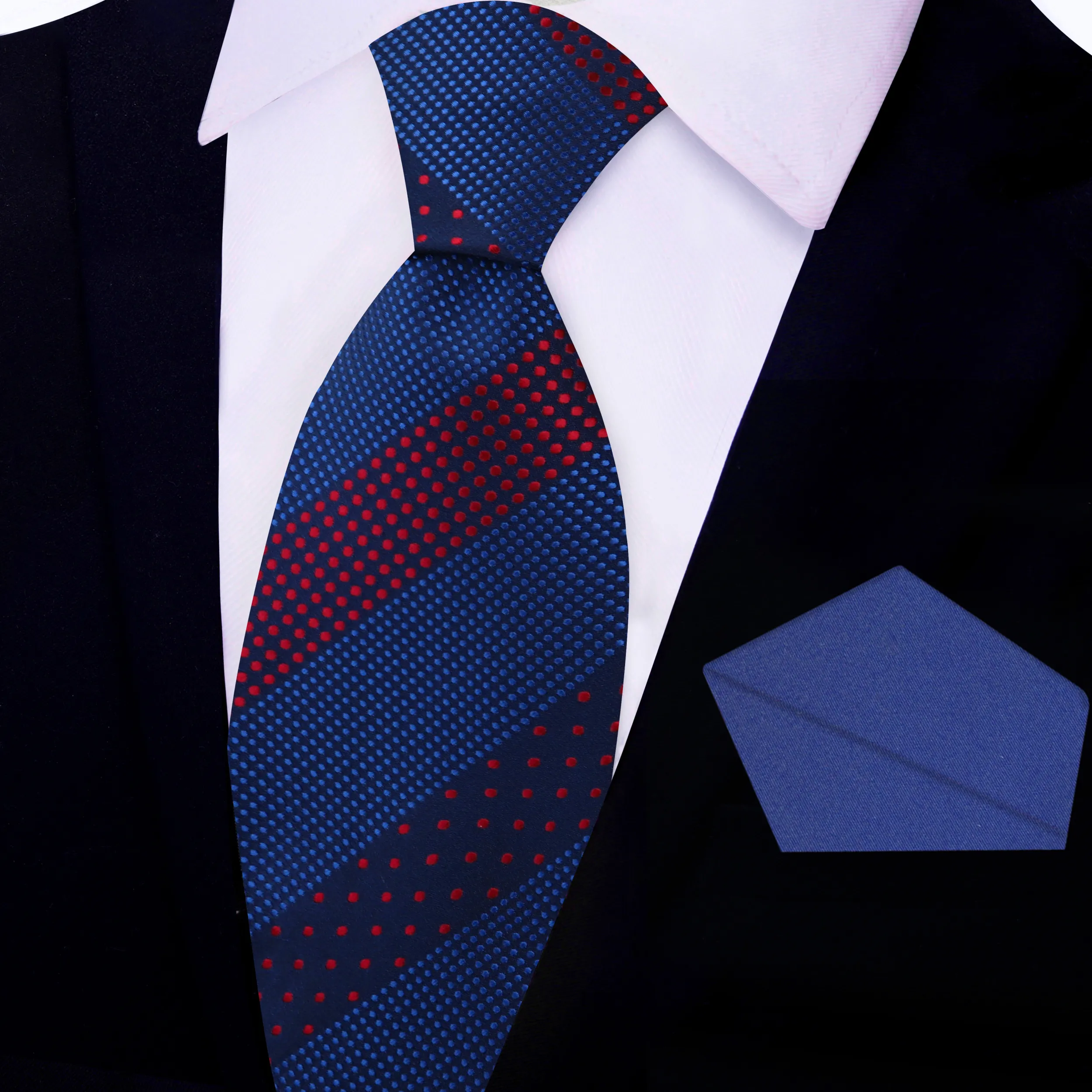 Accolades Blue & Red Polka Necktie