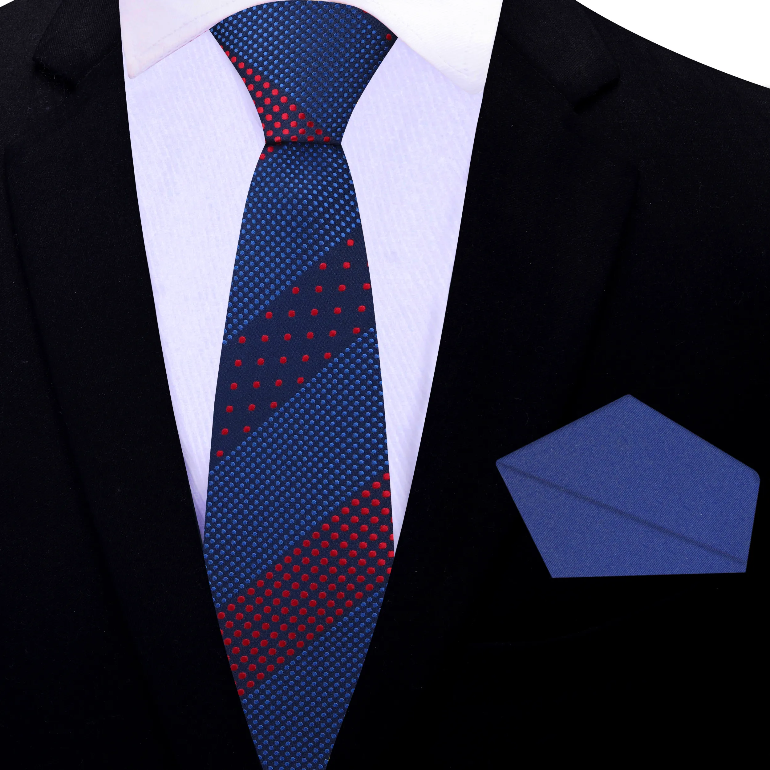 Accolades Blue & Red Polka Necktie