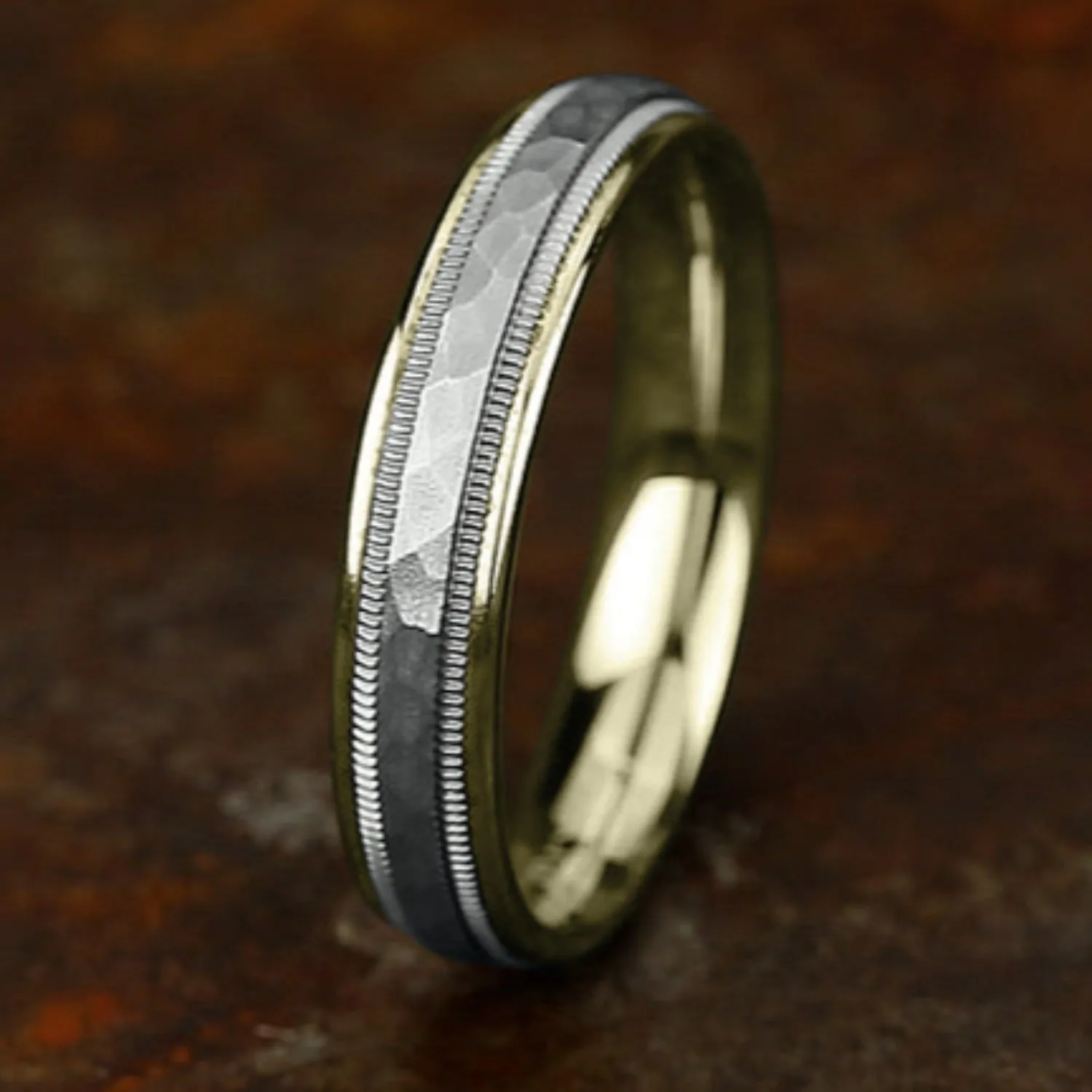 Benchmark Comfort-Fit Hammered Wedding Ring