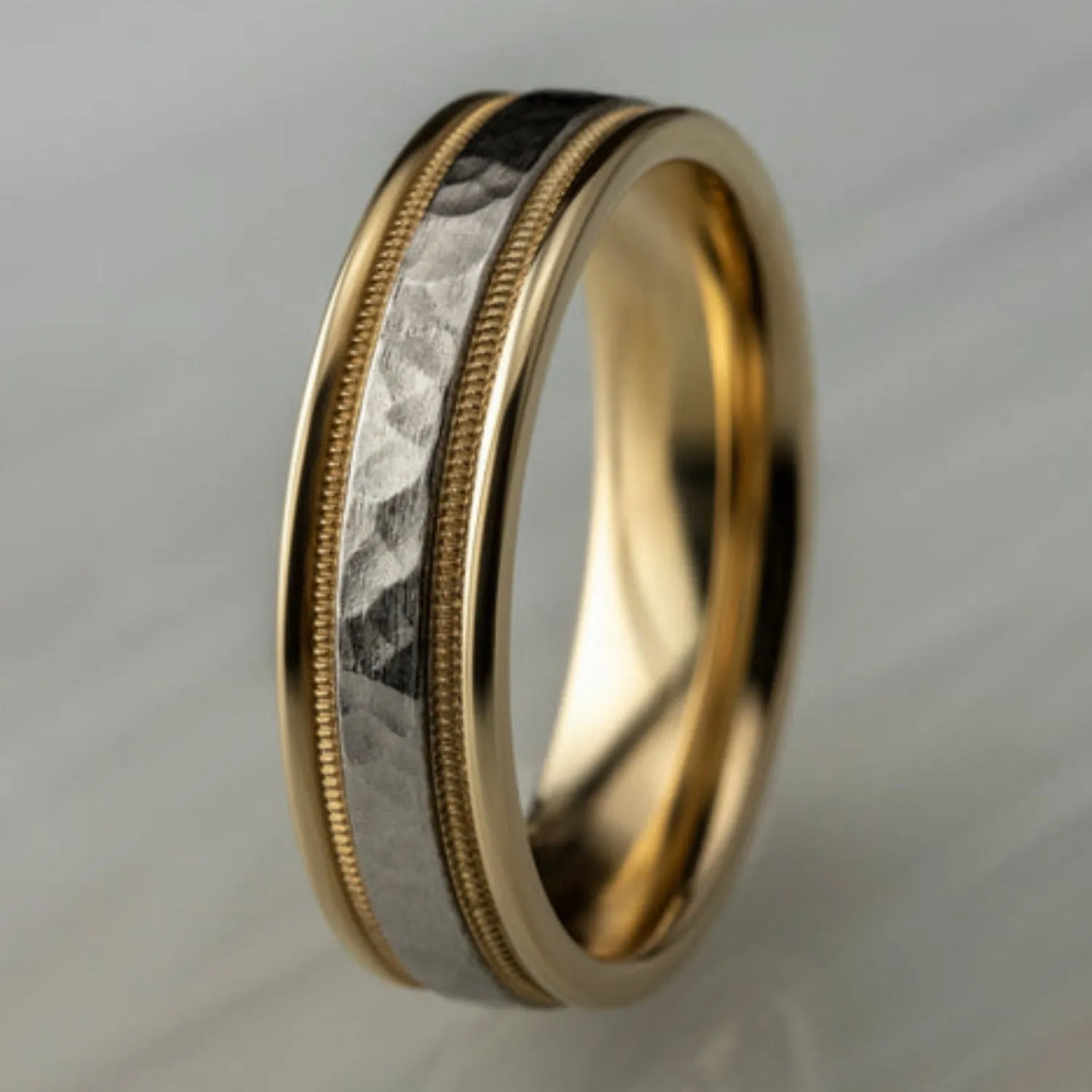 Benchmark Comfort-Fit Hammered Wedding Ring