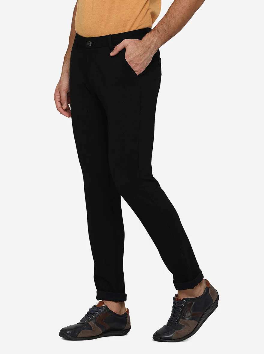 Black Washed Venice Fit Casual Trouser | JadeBlue