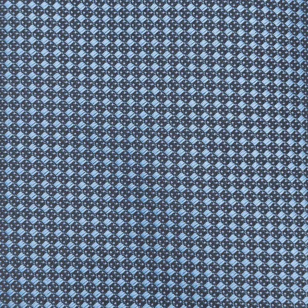 Blue Micro Geometric Motif Woven Silk Tie