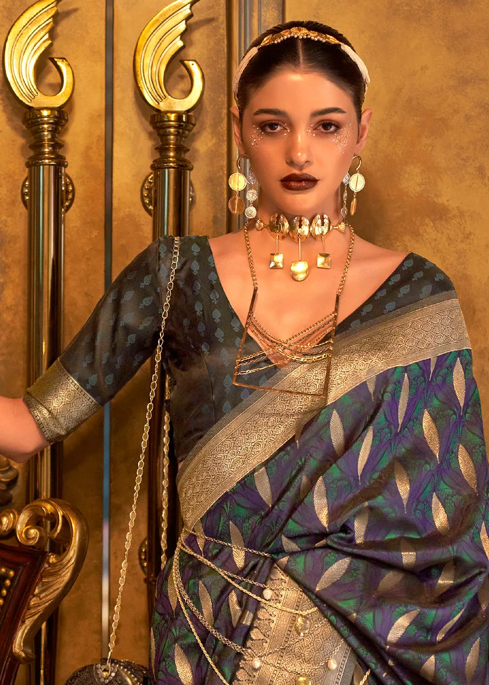 Bollywood Style Marvelous Black Pure Satin Silk Saree