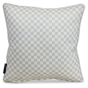 Bondi Almond Milk check - 45 x 45 cm Piped Outdoor Cushion