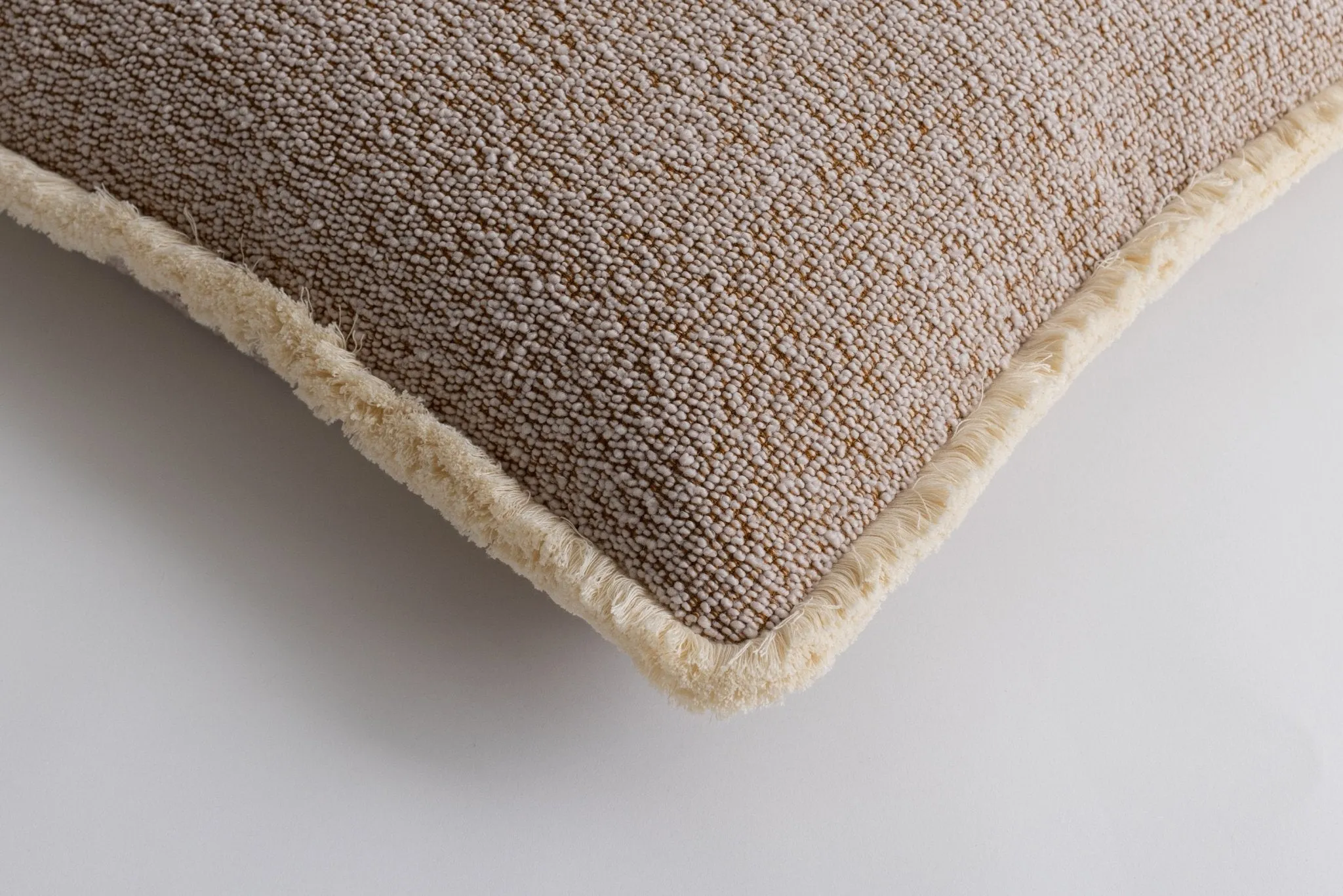 Bowie Square Cushion Sepia & Natural Fringe