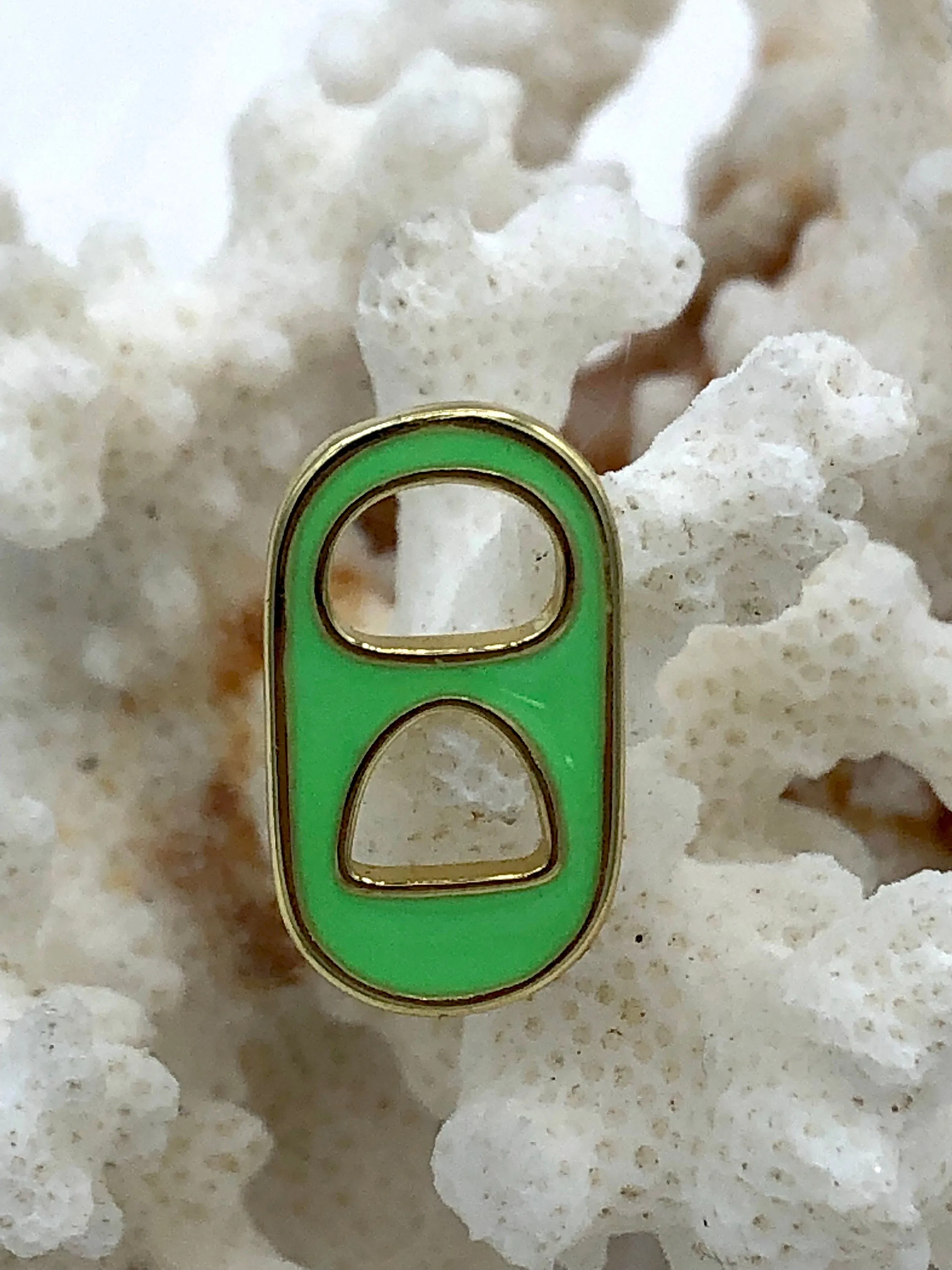Brass Gold and Enamel Soda Pop Tab Charm, Pull Tab, Soda Cap Charm, Can Tab Pendant Charm, Connector Charm, 8 choices. Fast Shipping