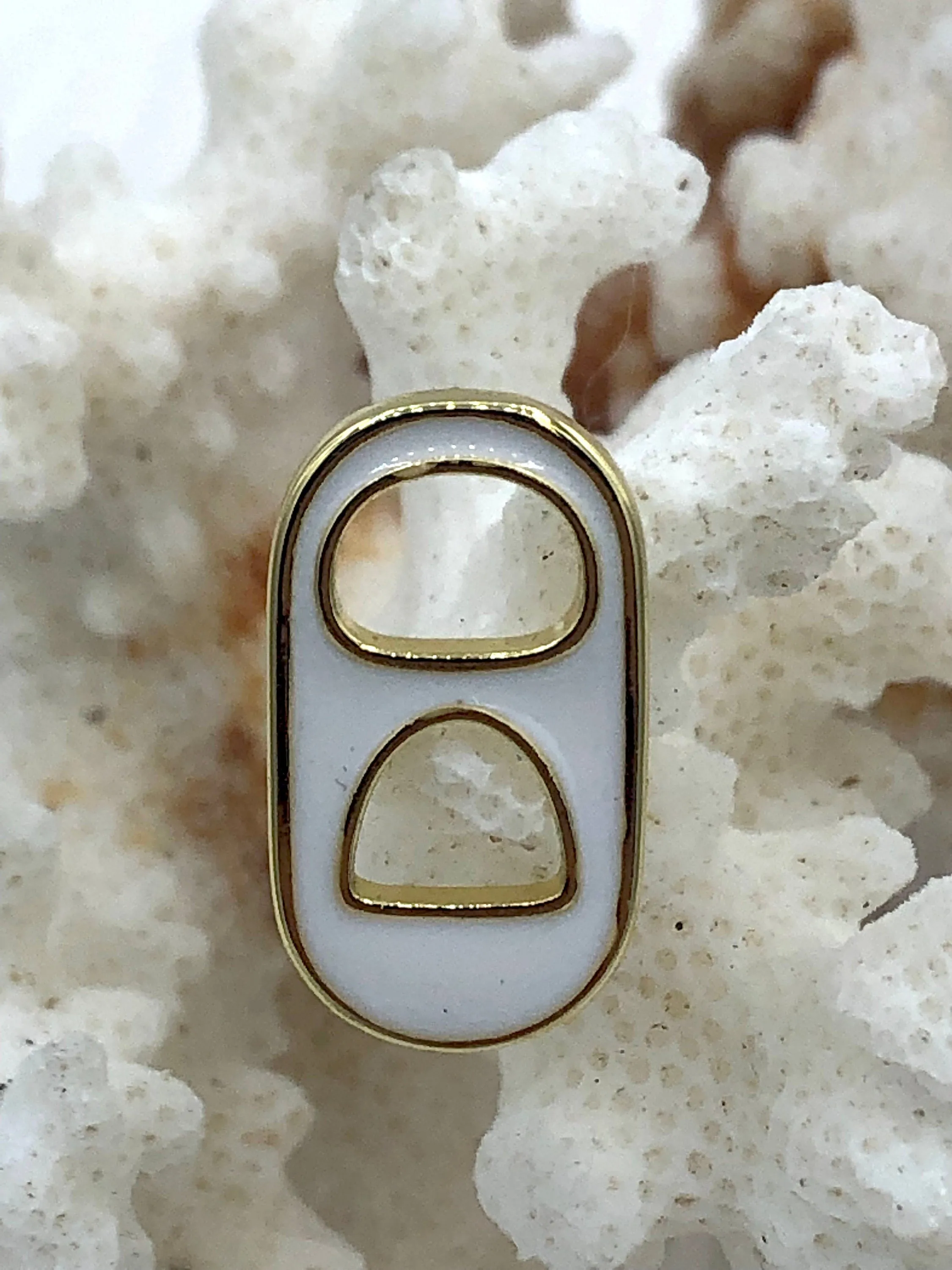 Brass Gold and Enamel Soda Pop Tab Charm, Pull Tab, Soda Cap Charm, Can Tab Pendant Charm, Connector Charm, 8 choices. Fast Shipping