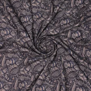Brown Paisley Seamless Digital Printed Fabric