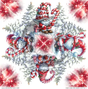 Candy Cane Icing Gnome V-Split Set-1 Printed Vinyl Sheet/Wrap