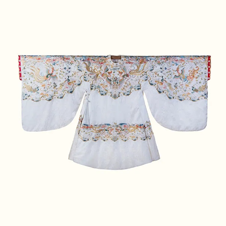 Changning 'Er 长宁贰 White Royal Embroidered Ming Wedding Gown Yuanling Mamian Deposit