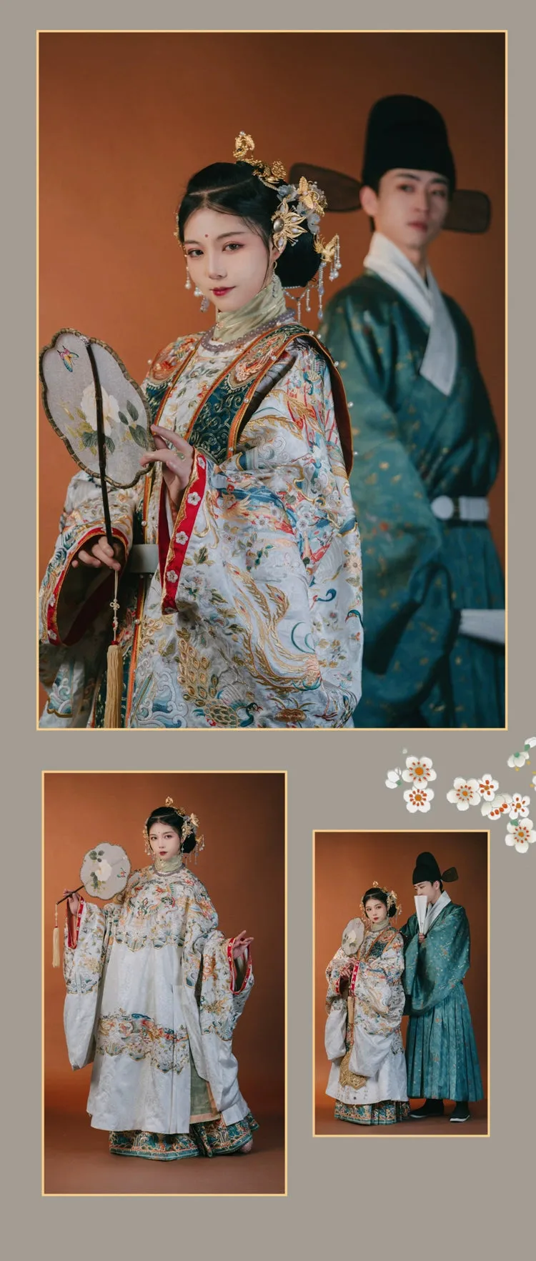 Changning 'Er 长宁贰 White Royal Embroidered Ming Wedding Gown Yuanling Mamian Deposit