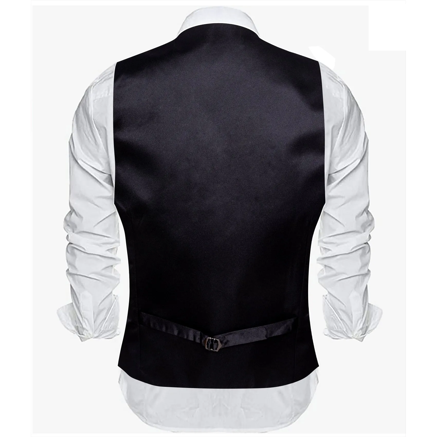 Classic Red Solid Silk Men's V-Neck Business Vest