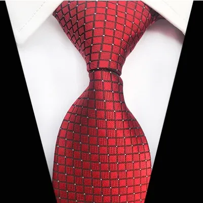 Classy Men Classic Red Mini Check Silk Tie