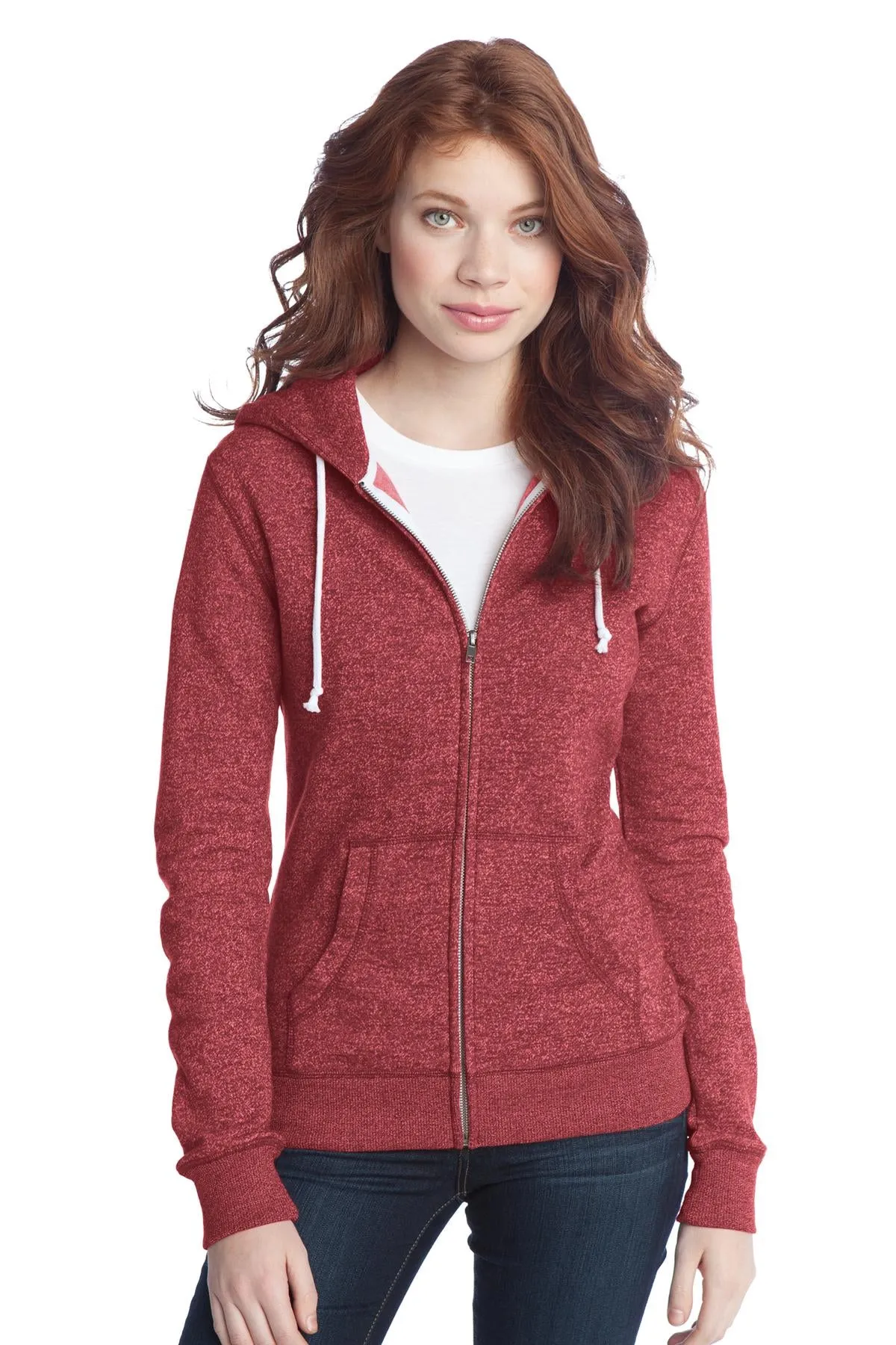 District Juniors Marled Fleece Full-Zip Hoodie DT292