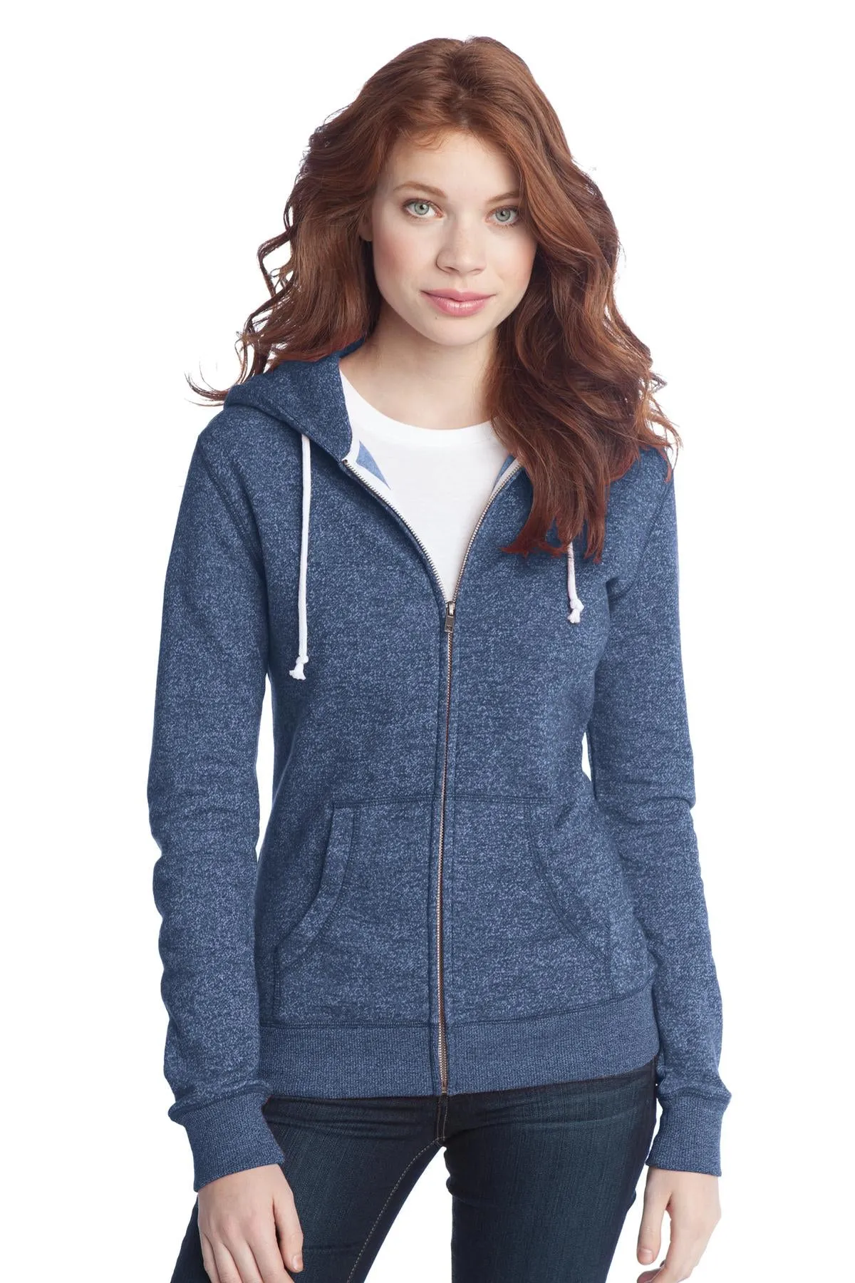 District Juniors Marled Fleece Full-Zip Hoodie DT292