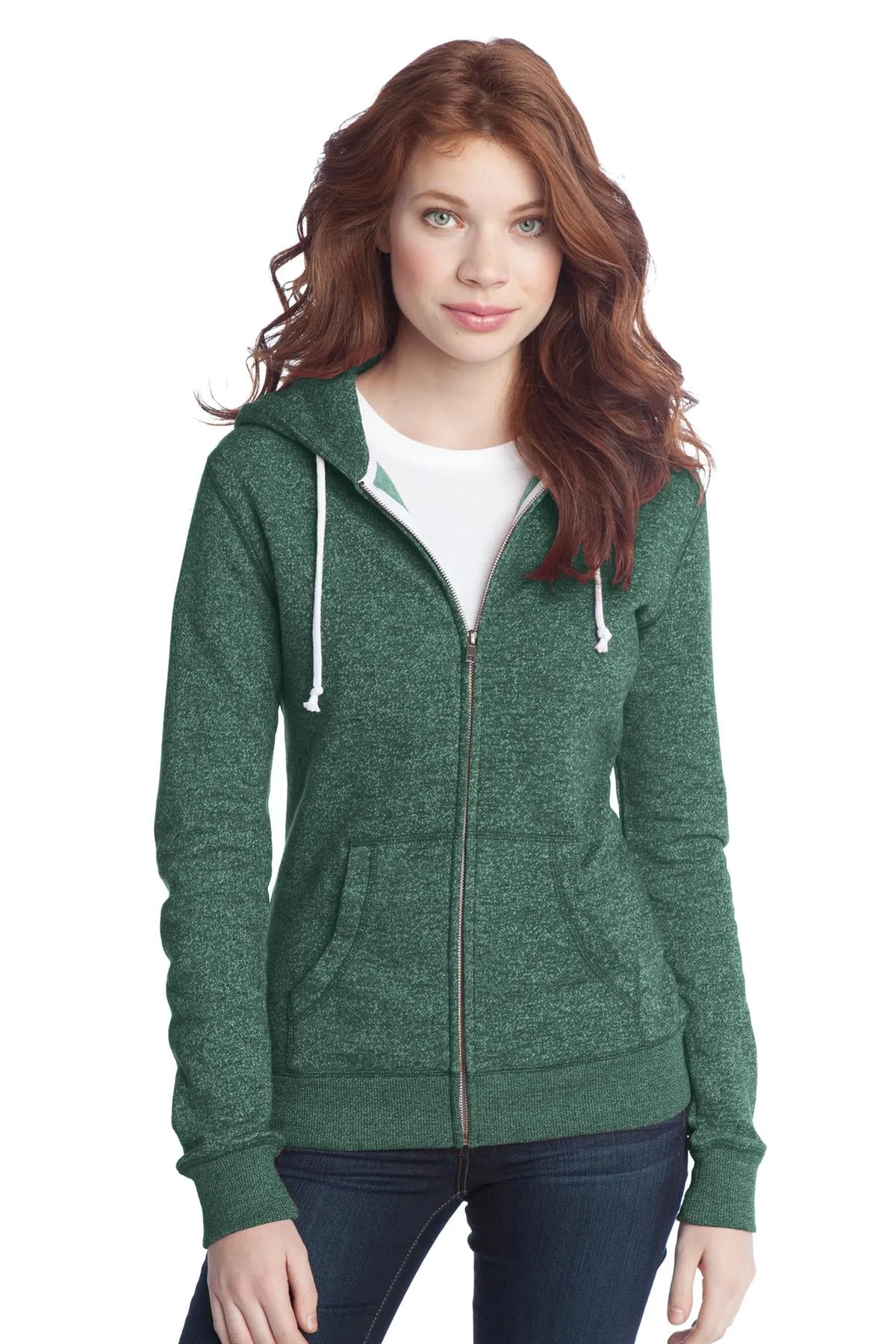 District Juniors Marled Fleece Full-Zip Hoodie DT292