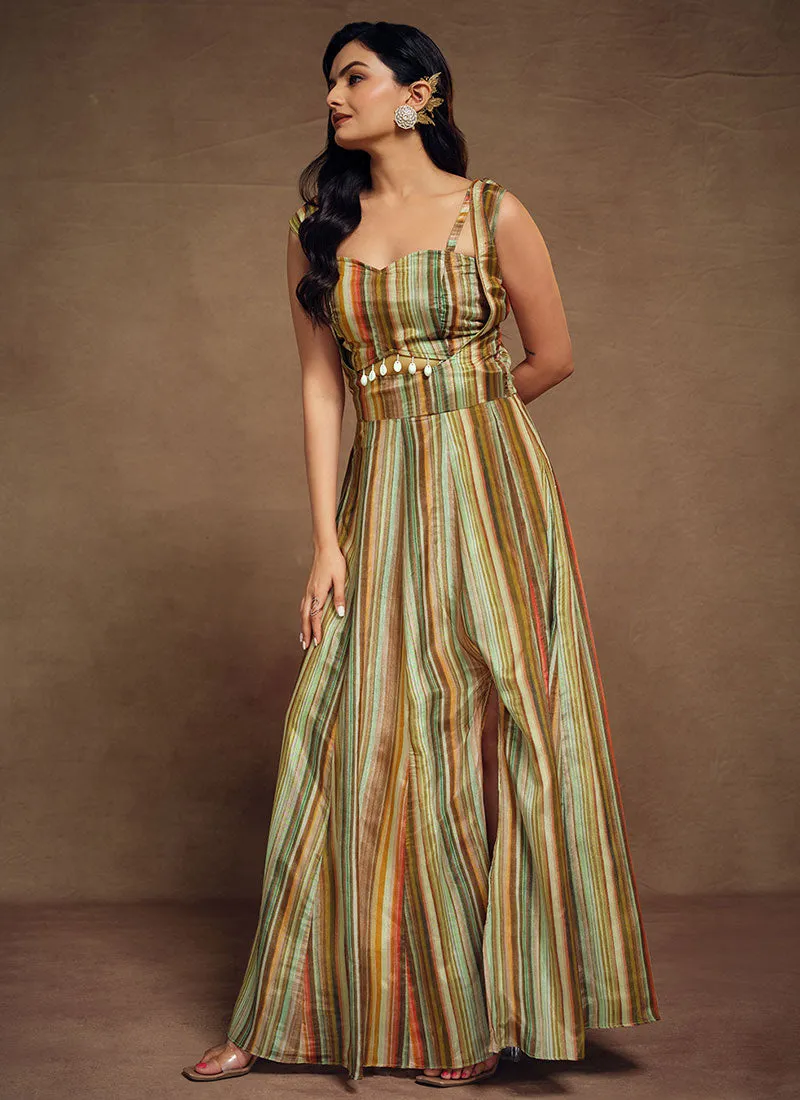 Green Multicolored Printed Co-ord Set