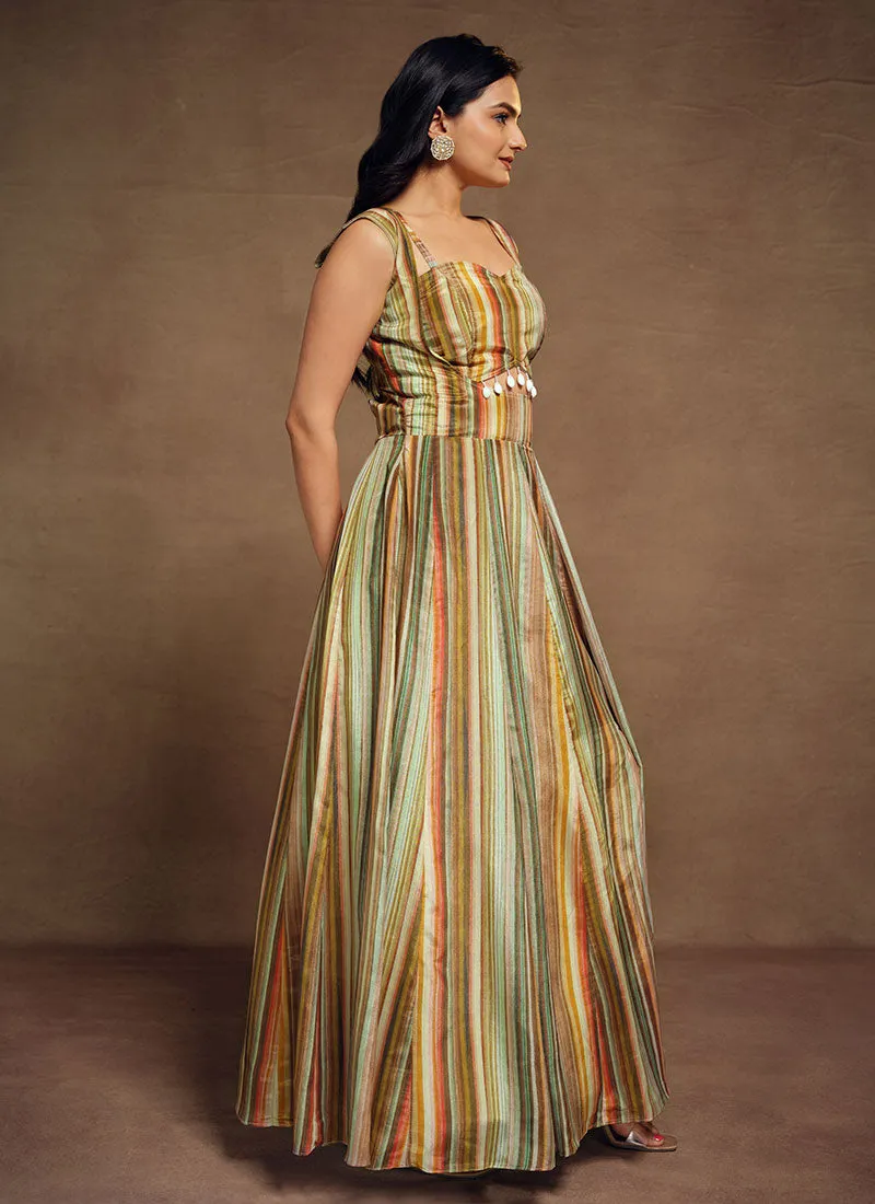Green Multicolored Printed Co-ord Set