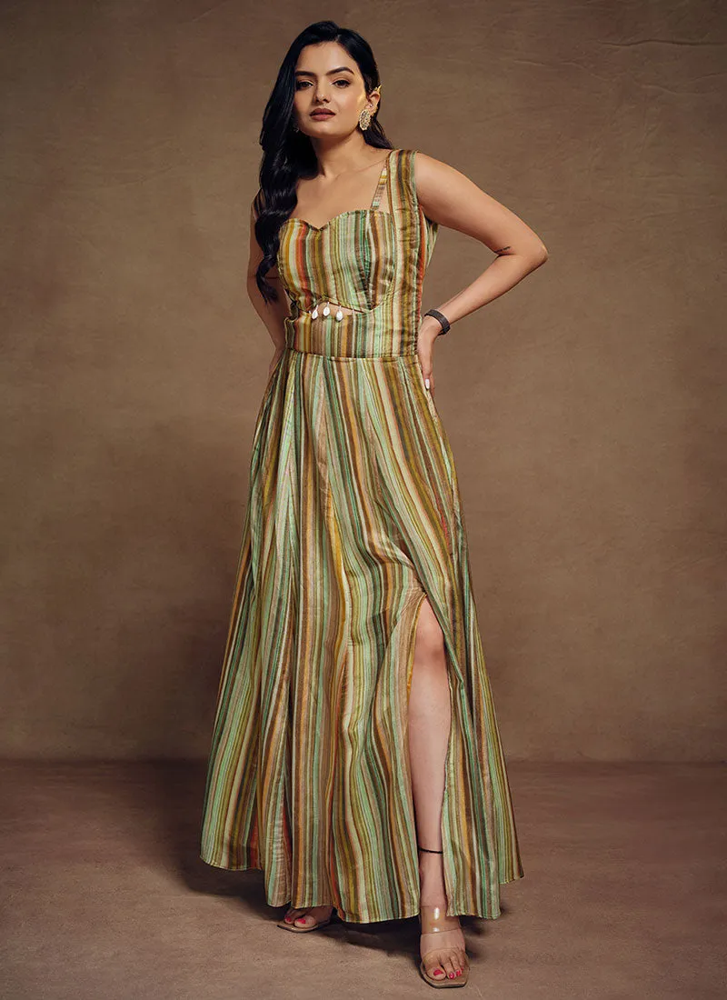 Green Multicolored Printed Co-ord Set