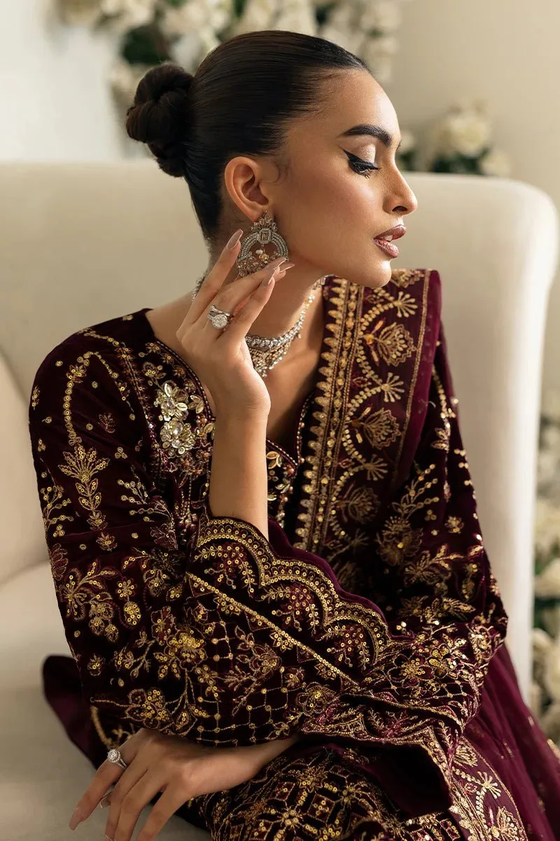 Gulaal | Celeste Unstitched Velvet '24 | Ember