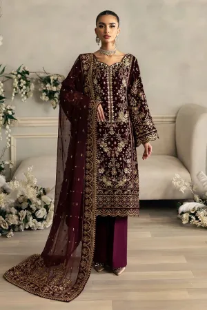 Gulaal | Celeste Unstitched Velvet '24 | Ember