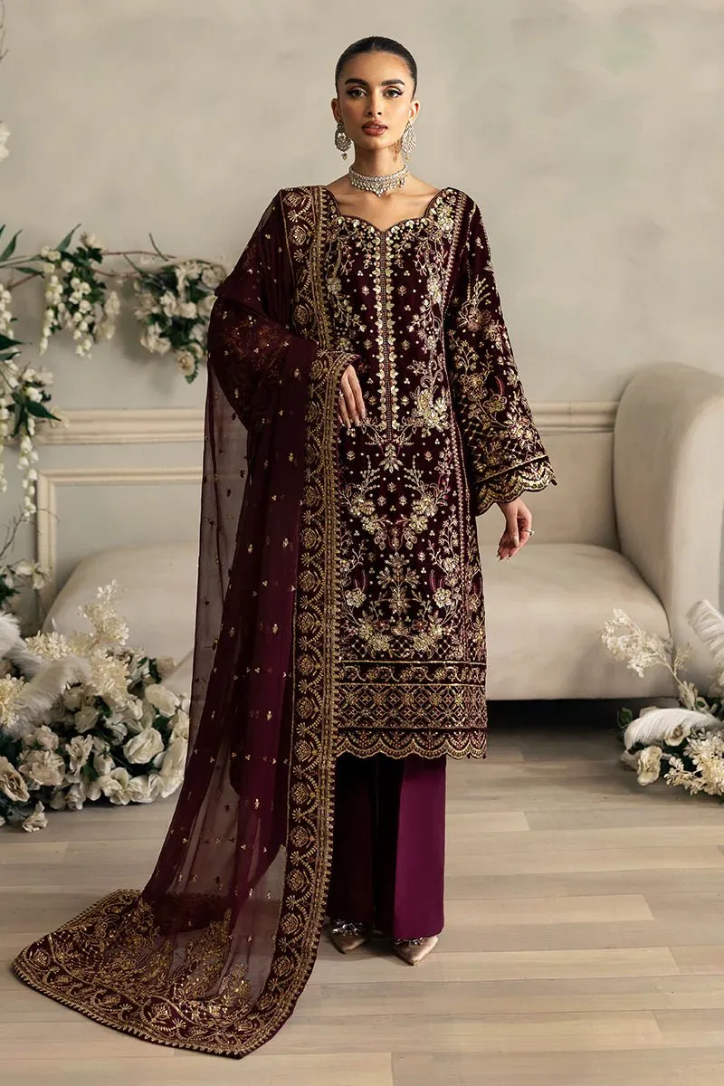 Gulaal | Celeste Unstitched Velvet '24 | Ember