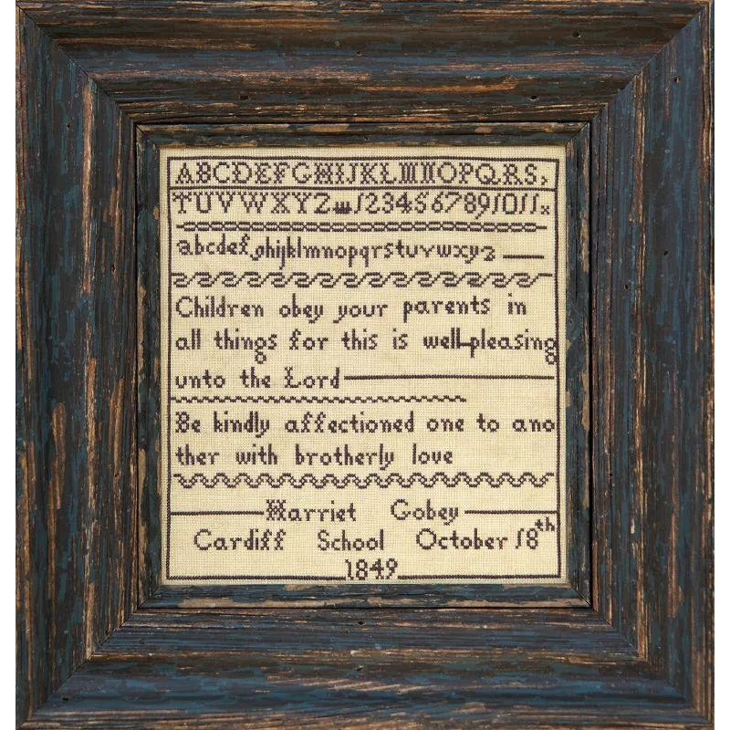 Hands Across The Sea ~ Little Gems Series - Harriet Gobey 1849 Sampler Pattern Printed Copy of PDF