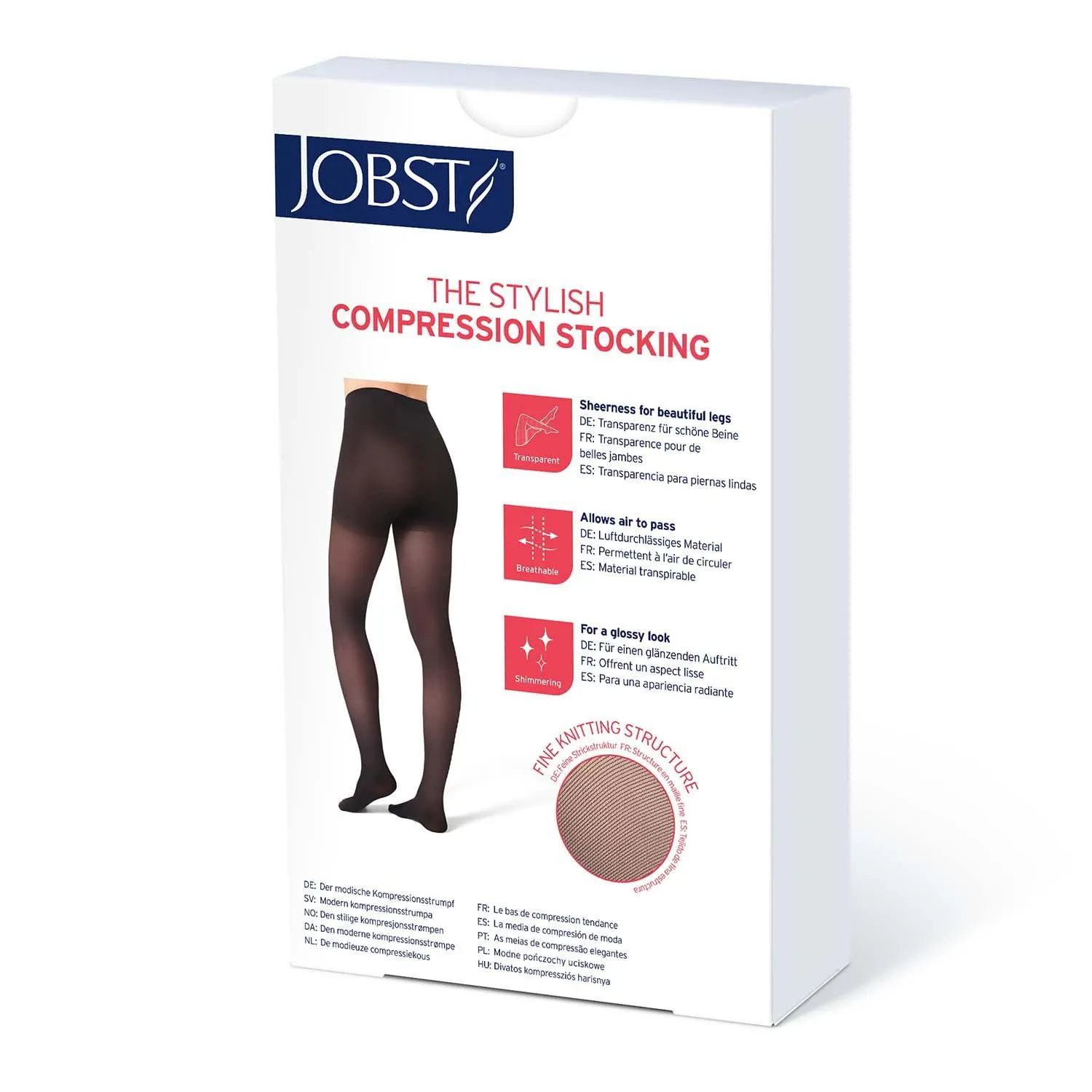 JOBST UltraSheer Diamond Pattern Compression Stockings, 20-30 mmHg, Thigh High, Silicone Dot Band, Closed Toe