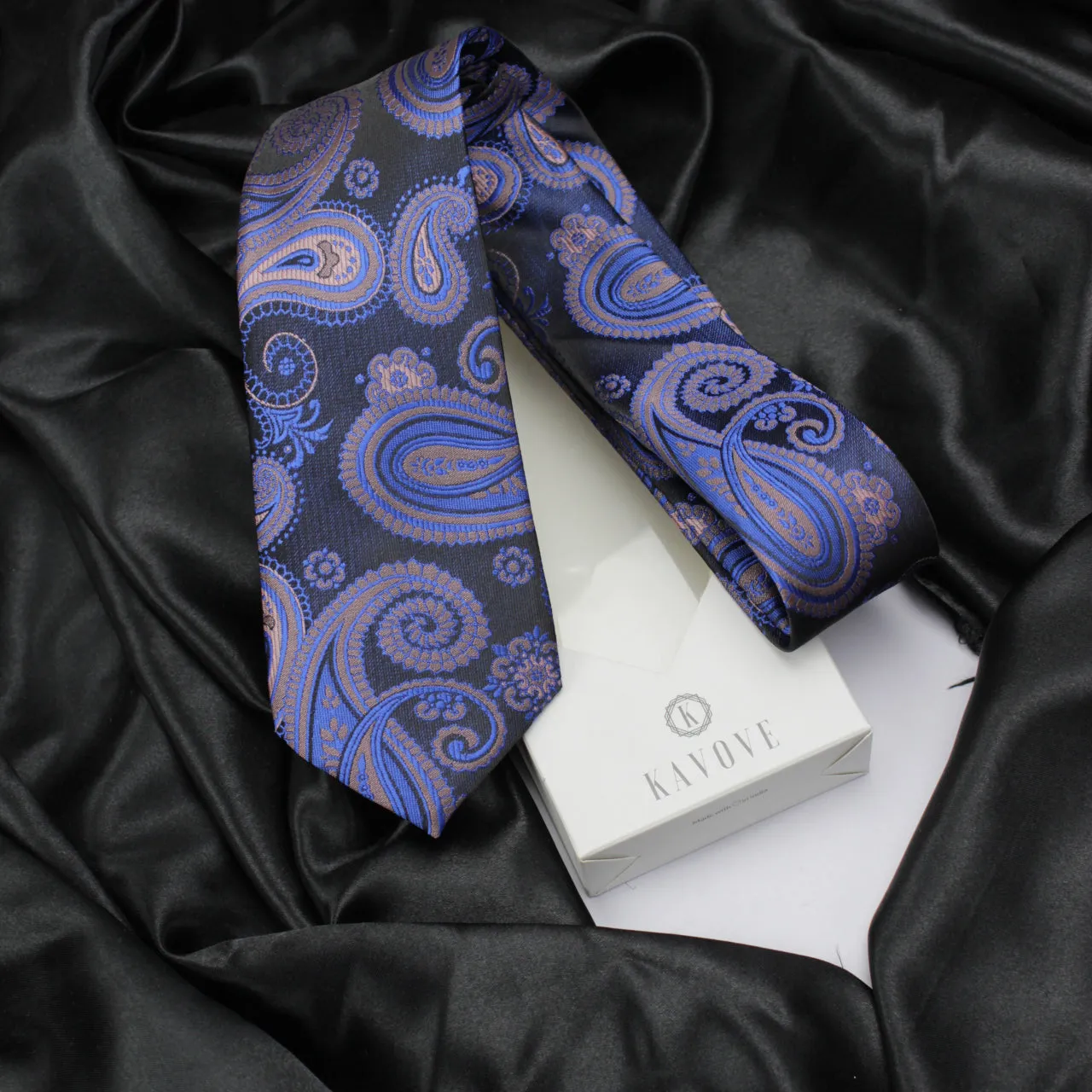 Kovove Blue Paisley Neck Tie For Men