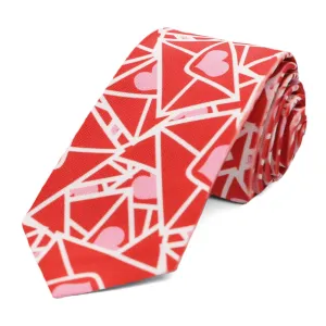 Love Letter Slim Necktie, 2.5" Width
