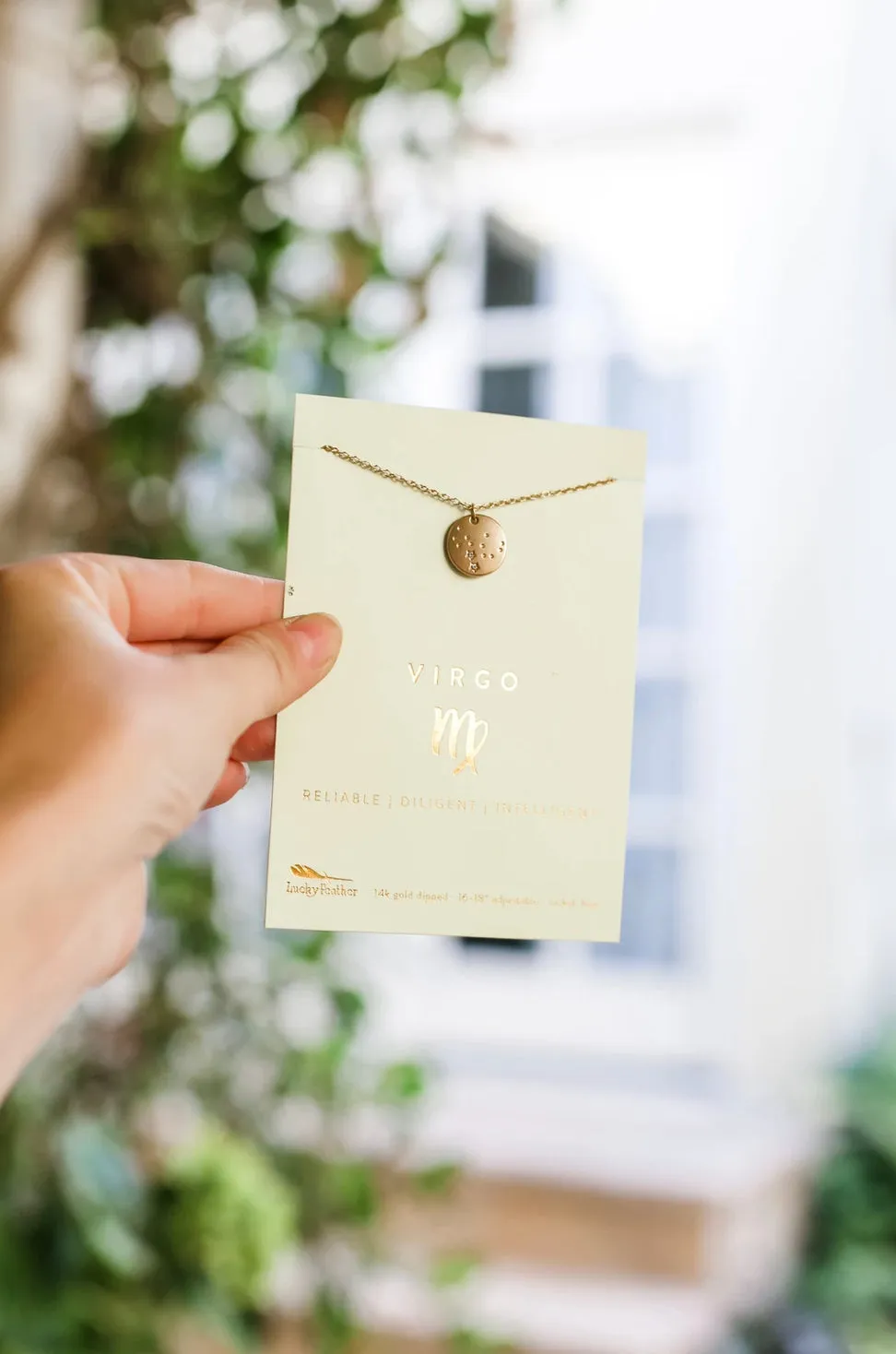 Lucky Feather Zodiac Necklace - Virgo