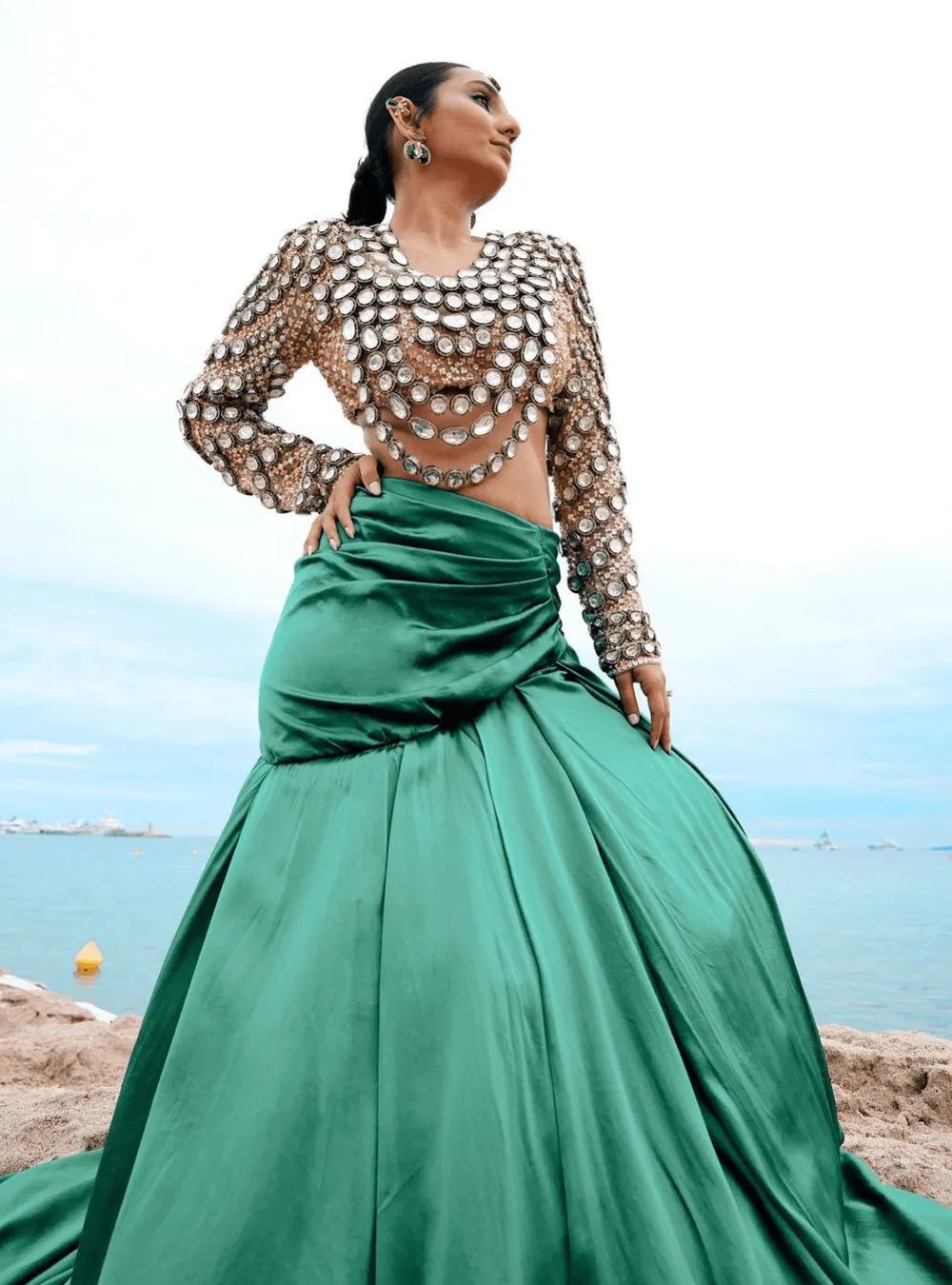 Masoom Minawala Wearing Le Palmier Earrings