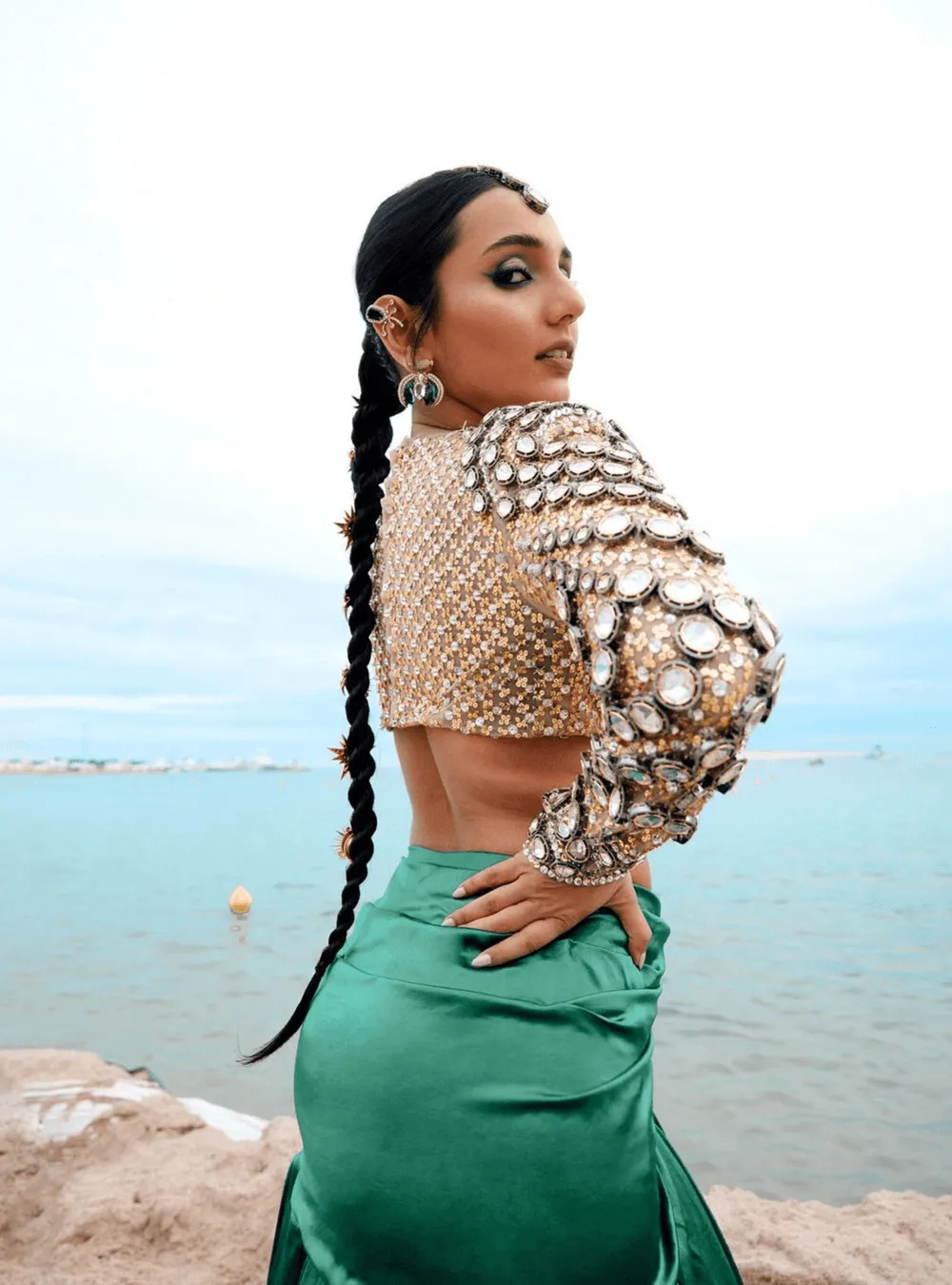 Masoom Minawala Wearing Le Palmier Earrings